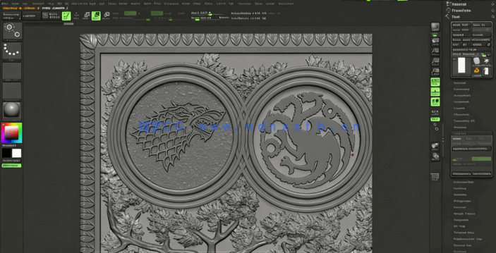 Zbrush权力的游戏影视木门道具制作流程视频教程 (图2)
