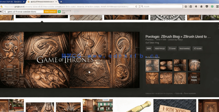 Zbrush权力的游戏影视木门道具制作流程视频教程 (图5)
