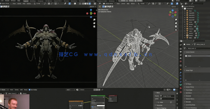 Zbrush镰刀恶魔魂类游戏角色完整雕刻制作视频教程 (图2)