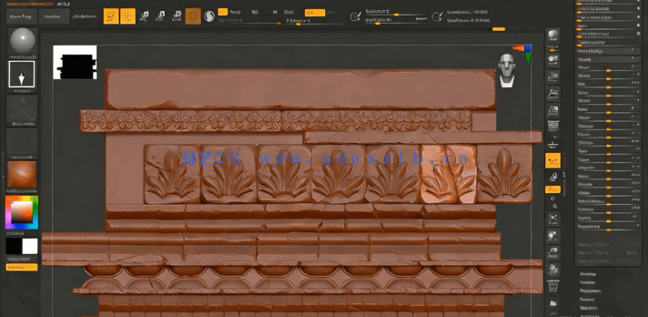 Zbrush砖墙瓷砖硬表面雕刻技术视频课程 (图4)