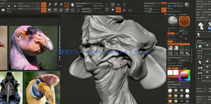 ZBrush原创概念艺术生物角色设计全流程视频教程 (图2)