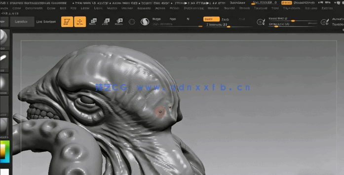  ZBrush与Keyshot恐怖鱼人半身像建模雕刻制作流程视频教程(图3)