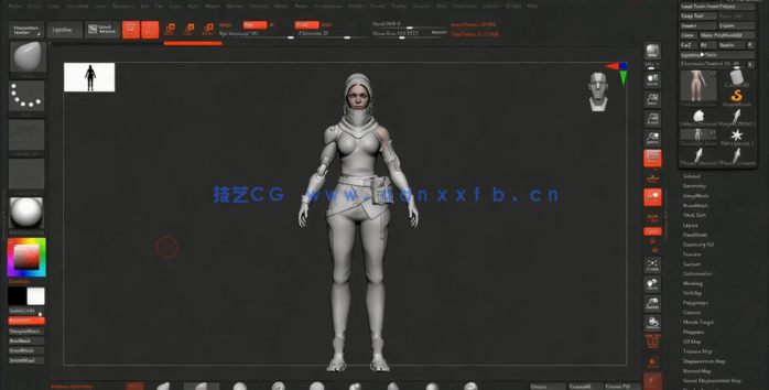 ZBrush 3A级游戏角色高精度建模制作视频教程(图4)