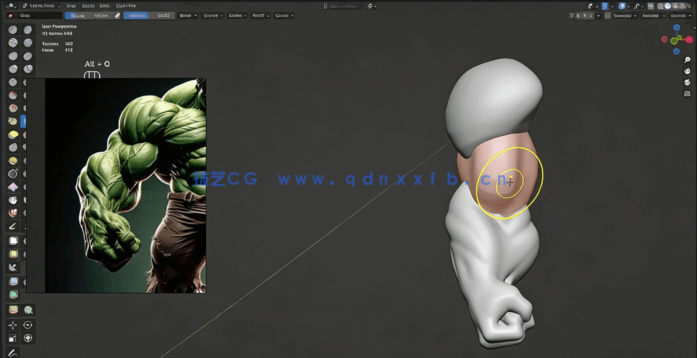 ZBrush人体手臂和手部解剖雕刻建模技术视频教程(图4)