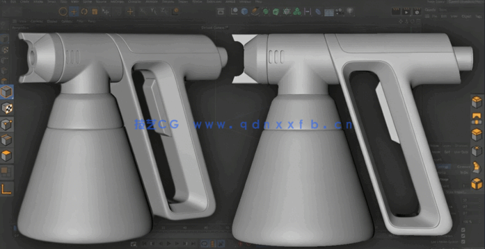 C4D工业产品喷枪多边形精细建模教程(图2)