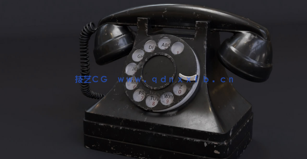 阿诺德渲染器复古拨号电话机破旧腐蚀材质渲染C4D教程(图1)