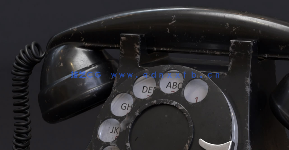 阿诺德渲染器复古拨号电话机破旧腐蚀材质渲染C4D教程(图3)