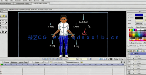  Moho Anime Studio 角色2.5D身体动画制作视频教程(图5)