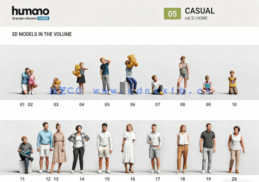 12个三维人物3D模型 Humano 3D people Vol.05 Casual(图4)