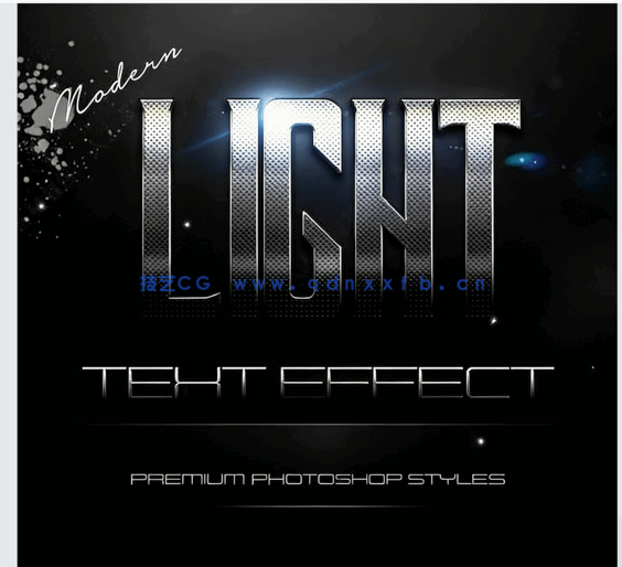 现代时尚发光效果金属质感艺术特效PSD字模第九季(图1)