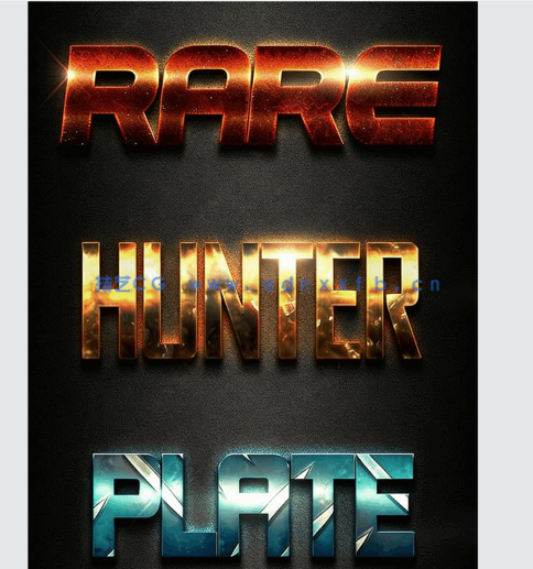 现代时尚发光效果金属质感艺术特效PSD字模第九季(图3)