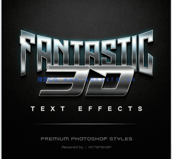 3D时尚暗色系光泽金属质感艺术特效PSD字模第二季(图1)