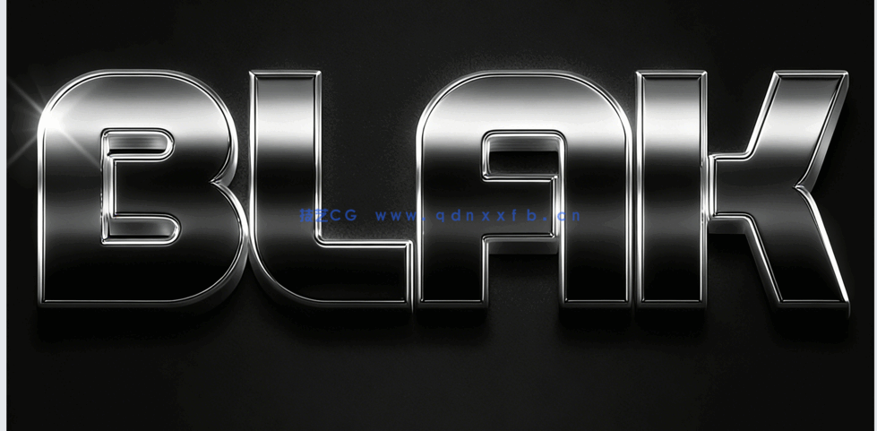 3D时尚暗色系光泽金属质感艺术特效PSD字模第二季(图5)