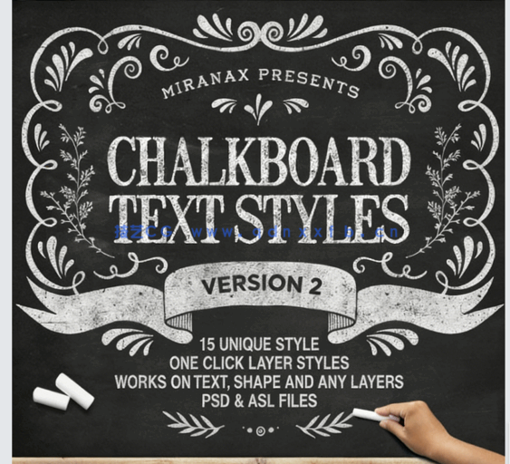 简单实用黑板粉笔字特效PSD字模(图1)