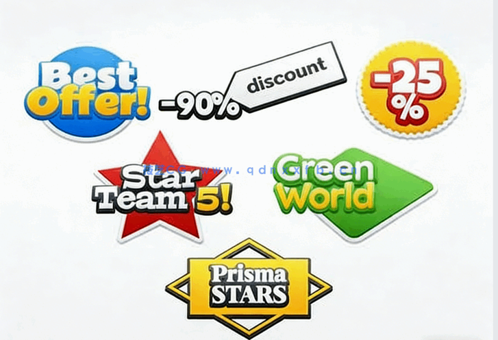 多种颜色立体简单实用字体特效PSD模板合集(图4)