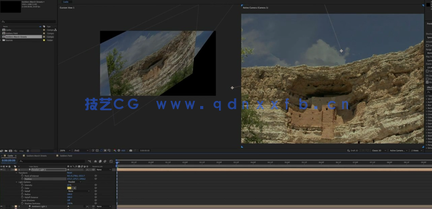 AE与PS照片三维空间图层摄像机控制动画视频教程(图6)
