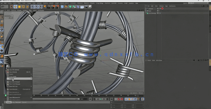 Redshift渲染器铁丝网建模腐蚀材质渲染C4D教程(图3) Redshift渲染器铁丝网建模腐蚀材质渲染C4D教程(图3)