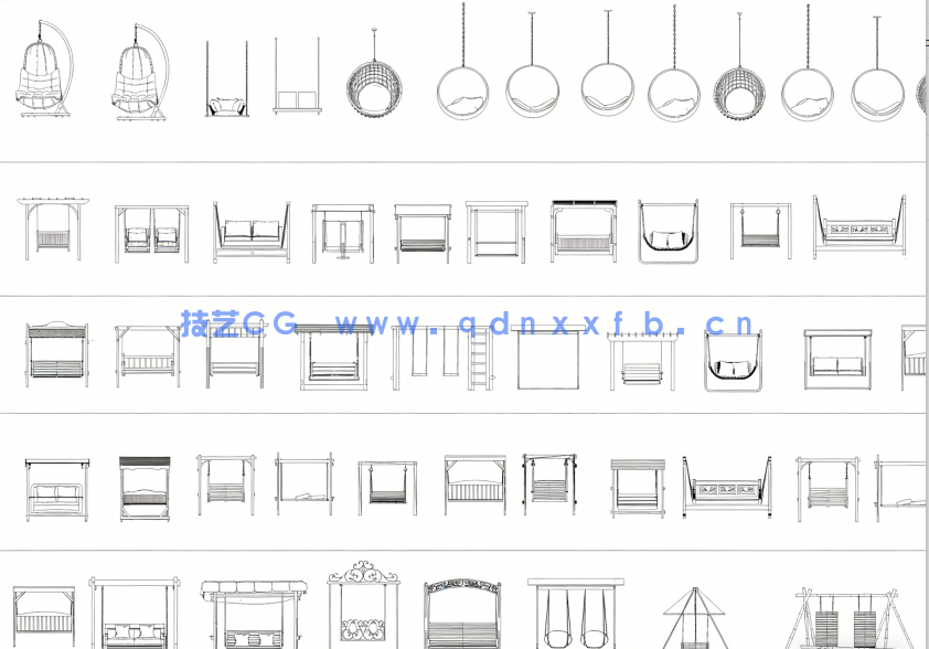 2026年最新秋千CAD图库(图4)
