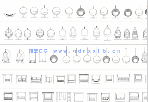 2026年最新秋千CAD图库(图5)