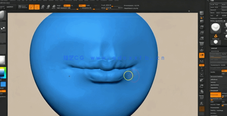 Zbrush人物脸部五官雕刻实例制作视频教程 (图5)