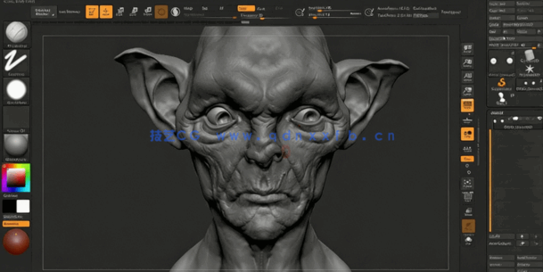 Zbrush兽人半身像概念艺术雕刻技术训练视频教程(图5)
