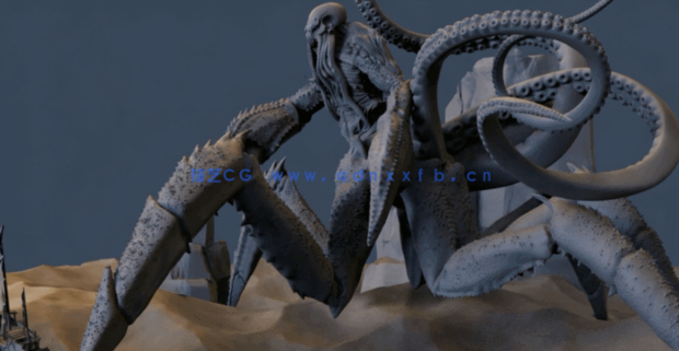 Zbrush邪恶海怪角色数字雕刻设计视频教程 (图2)