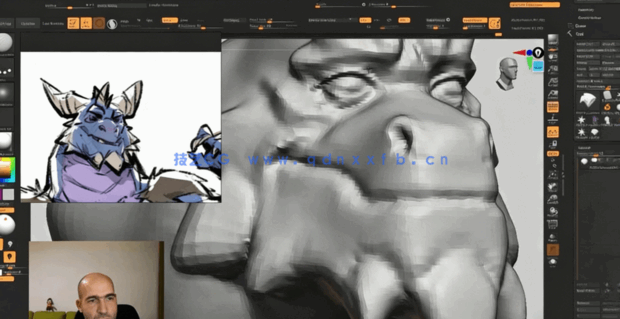 Zbrush卡通龙骑士角色完整制作工作流程视频教程 (图2)