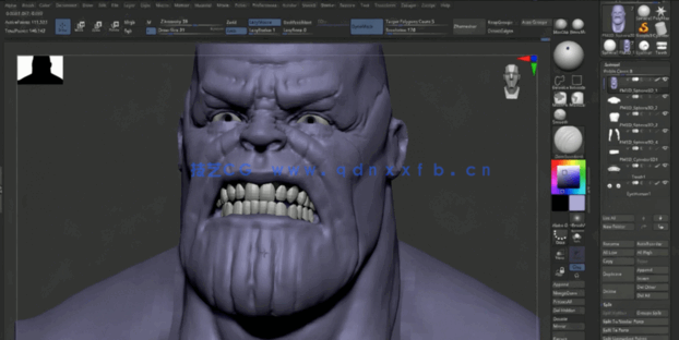 ZBrush漫威灭霸角色和能量宝石雕刻建模训练视频教程 (图3)