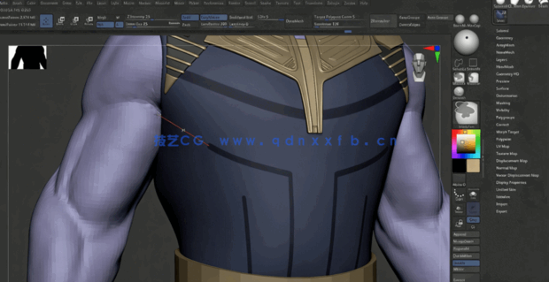 ZBrush漫威灭霸角色和能量宝石雕刻建模训练视频教程 (图4)