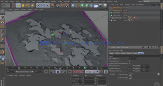 C4D+AE高级模拟油漆起泡风干掉皮布料撕裂教程 (图5)