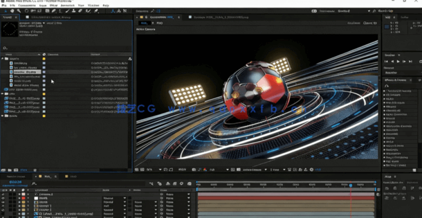 C4D+AE制作华丽足球开场体育电视节目栏目包装教程(图4)