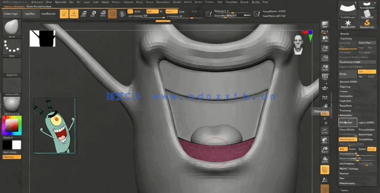 Zbrush和C4D海绵宝宝角色实例制作视频教程(图3) Zbrush和C4D海绵宝宝角色实例制作视频教程(图3)