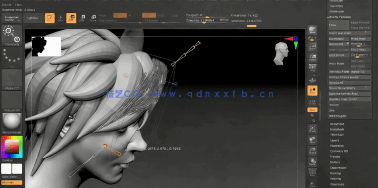 Zbrush赛博朋克黑客角色3D雕刻建模制作视频教程 (图4) Zbrush赛博朋克黑客角色3D雕刻建模制作视频教程 (图4)