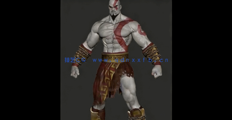 Zbrush战神游戏角色奎托斯头部与身体实例制作视频教程 (图2) Zbrush战神游戏角色奎托斯头部与身体实例制作视频教程 (图2)