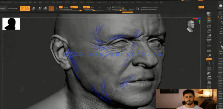 Zbrush超逼真好莱坞明星数字雕刻制作视频教程 (图3) Zbrush超逼真好莱坞明星数字雕刻制作视频教程 (图3)