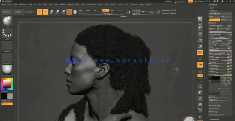  Zbrush头发脏辫发型实例制作训练视频教程(图5)