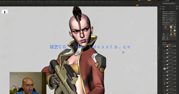 ZBrush博赛朋克女战士超详细制作全流程视频教程 (图5)