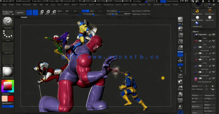漫威X战警大战哨兵3D打印雕刻建模视频教程第一季(图2)