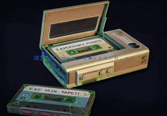 复古随身听硬表面建模与纹理化完整制作流程视频教程(图2)