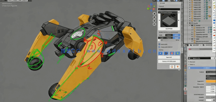 科幻机甲硬表面建模数字雕刻制作视频教程(图2)