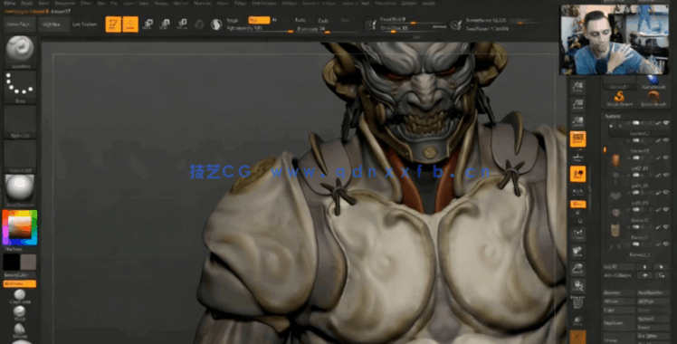 ZBrush死灵战士硬表面建模雕刻3D打印制作视频教程 (图3)