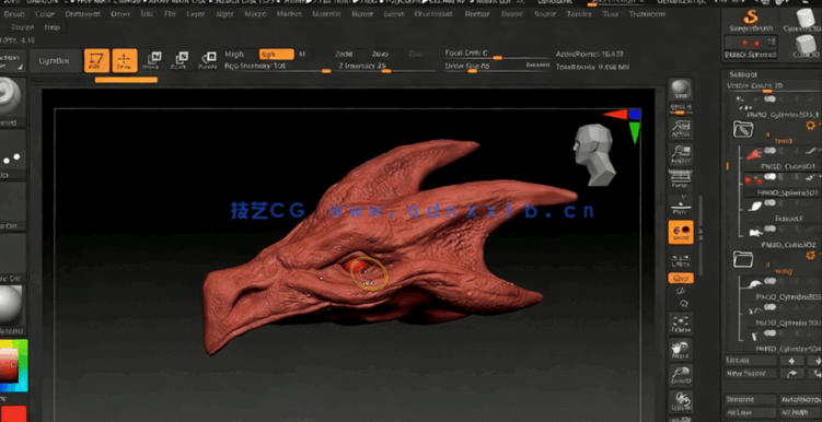ZBrush巨龙数字雕刻制作工作流程视频教程(图5)