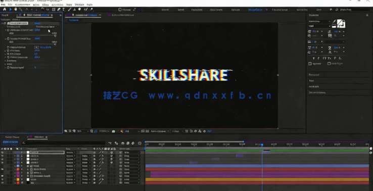 AE创建简单故障文本动画工作流程视频教程(图4)