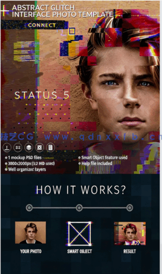 抽象马赛克模糊故障PSD模板合集(图1)