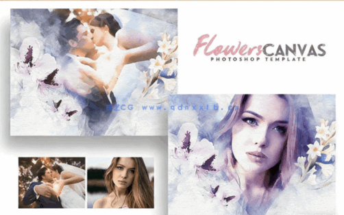 美艳鲜花装饰照片艺术特效PSD模板(图5)