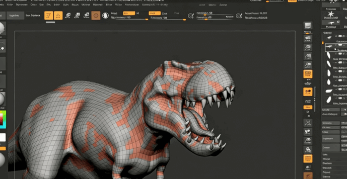 Zbrush恐龙模型雕刻视频教程 (图5)