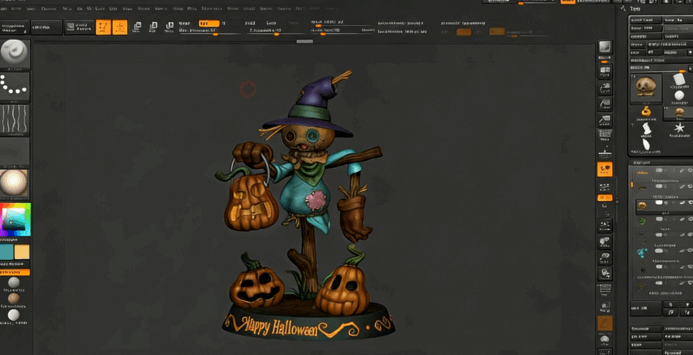 ZBrush雕刻稻草人手办模型视频教程(图3)