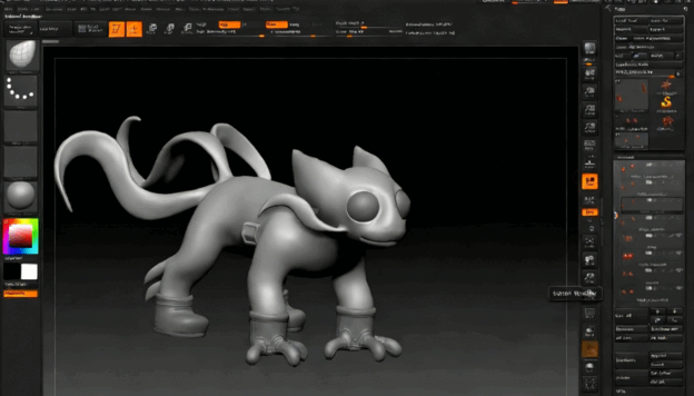 ZBrush卡通宠物精灵雕刻绘制视频教程第二季 (图5) ZBrush卡通宠物精灵雕刻绘制视频教程第二季 (图5)