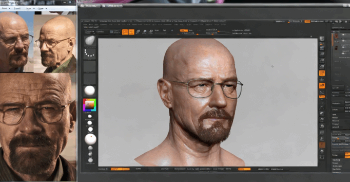 ZBrush超高清精细人头3D完整制作流程视频教程(图4) ZBrush超高清精细人头3D完整制作流程视频教程(图4)