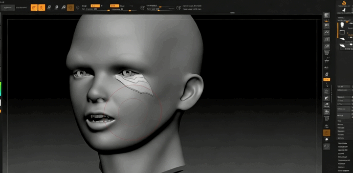 ZBrush机械人脸硬表面建模工作流程视频教程 (图3) ZBrush机械人脸硬表面建模工作流程视频教程 (图3)